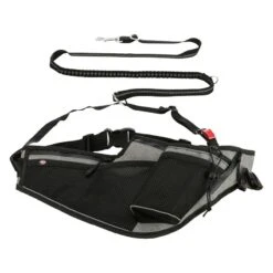 Trixie Jogging Belt With Leash - Grey/ Black Belt: 70 – 130 Cm, Leash: 115 – 150 Cm / 20mm -Zoo Plus 203777 trixie jogginggurt leine grauschwarz hs 03 4