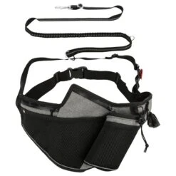 Trixie Jogging Belt With Leash - Grey/ Black Belt: 70 – 130 Cm, Leash: 115 – 150 Cm / 20mm -Zoo Plus 203777 trixie jogginggurt leine grauschwarz hs 04 0