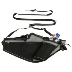 Trixie Jogging Belt With Leash - Grey/ Black Belt: 70 – 130 Cm, Leash: 115 – 150 Cm / 20mm -Zoo Plus 203777 trixie jogginggurt leine grauschwarz hs 05 8