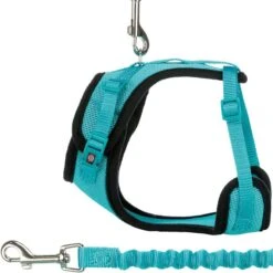 Trixie Mesh Y-Harness With Elastic Leash Turquoise -Zoo Plus 203970 trixie mesh ygeschirr elastischerleine hs 04 9