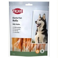 Trixie Denta Fun Rolls With Chicken Saver Pack: 120 Pieces, Approx. 12 Cm