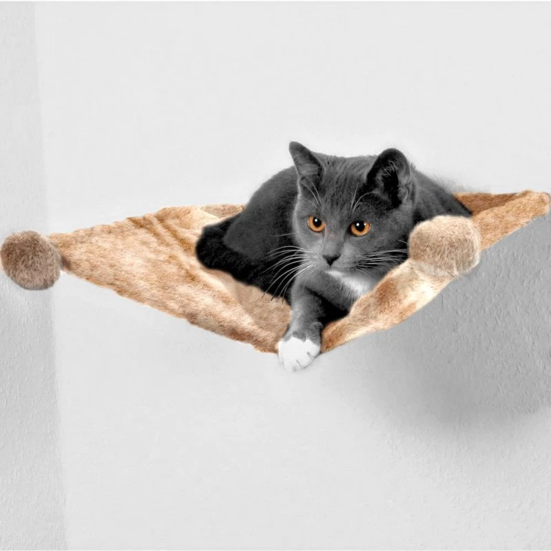 Trixie Plush Wall Mounted Cat Bed - Beige 41 X 42 X 15 Cm (L X W X H) 2 Trixie Plush Wall Mounted Cat Bed - Beige 41 X 42 X 15 Cm (L X W X H) - Image 2