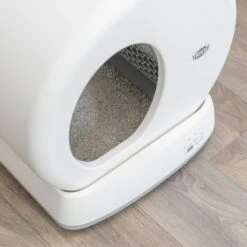 Trixie Self-Cleaning Cat Litter Box White -Zoo Plus 385706 trixie selbstreinigende katzentoilette hs 10 7