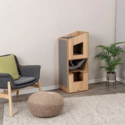 Trixie Scratching Tree Tower - CityStyle Brown -Zoo Plus 385711 trixie kratzbaum tower citystyle hs 07 7