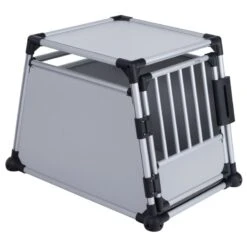 Trixie Aluminium Dog Crate M: 63 X 90 X 65 Cm (L X W X H) -Zoo Plus 42815 pla trixie transportbox alu fg 3482 2 1