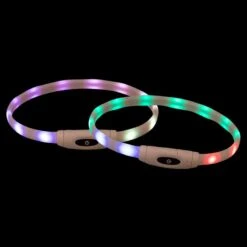 Trixie Flash Light Ring USB Silicone Size XS - XL: 65cm Neck Circumference, 16mm Wide