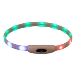 Trixie Flash Light Ring USB Silicone Size XS - XL: 65cm Neck Circumference, 16mm Wide -Zoo Plus 546596 trixie flash leuchtring hs 05 4