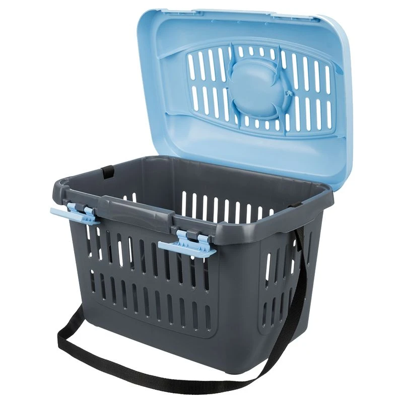 Trixie Midi-Capri Pet Carrier 44 X 33 X 32 Cm (L X W X H) (Light Grey/Turquoise) 2 Trixie Midi-Capri Pet Carrier 44 X 33 X 32 Cm (L X W X H) (Light Grey/Turquoise) - Image 2