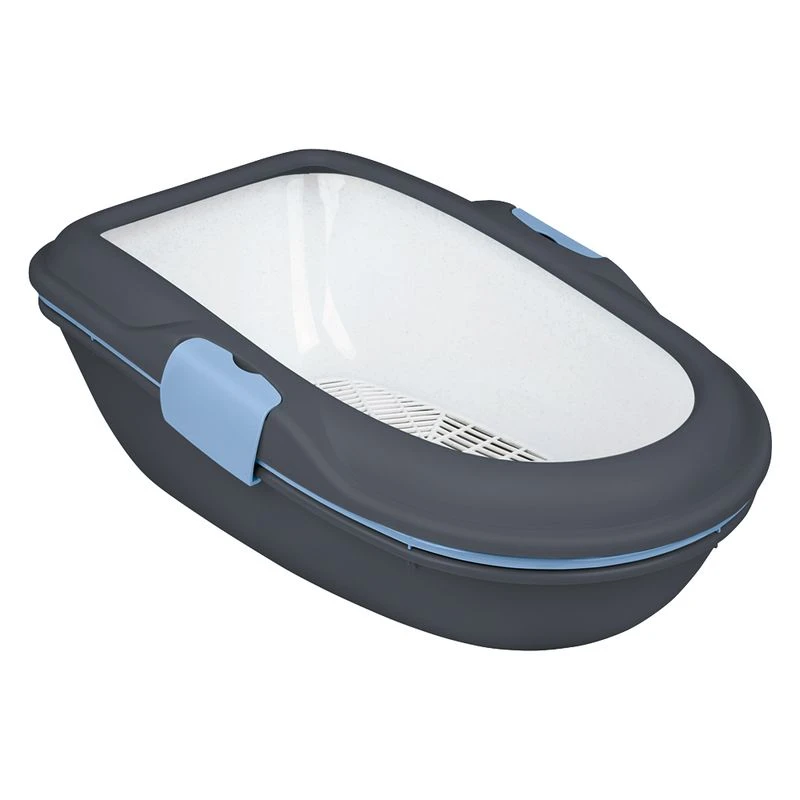 Trixie Berto Cat Litter Tray Dark Grey / Pastel Blue / Granite 1 Trixie Berto Cat Litter Tray Dark Grey / Pastel Blue / Granite